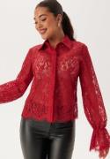 Happy Holly Buttoned Lace Shirt Dark red 40/42