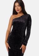 BUBBLEROOM One Shoulder Velvet Dress Black M