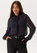 GANT Reg Dot Print Bow Blouse Evening Blue 42