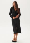 BUBBLEROOM Structure Button Midi Dress Black XL