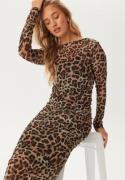 BUBBLEROOM Mesh Midi Dress Leopard XL