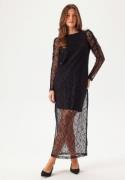 VILA Vibiana Lace L/S ANKLE DRESS A Black Beauty 34