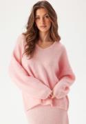 Pieces Pcpam Ls V-neck Oversize Knit Pink-a-boo S