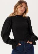 BUBBLEROOM Frill Structured Blouse Black L