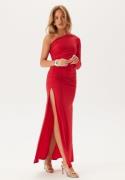 John Zack Long Sleeve One Shoulder Maxi Dress Red XL (UK16)