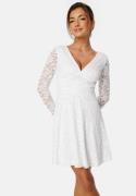 Bubbleroom Occasion Long Sleeve Lace Dress White 3XL