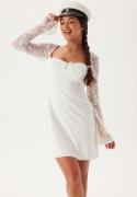 Bubbleroom Occasion Lace Sleeve Bustier Dress White 40