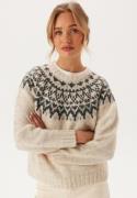 VILA Viejla O-neck L/S JACQUARD KNI Super Light Natural Me Pattern XL