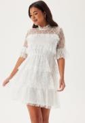 BUBBLEROOM Frill Lace Dress White 36