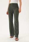 BUBBLEROOM Flared Structured Suit Trousers Dark green 44