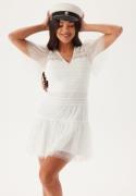 Bubbleroom Occasion Sonia Mesh Frill Dress White M