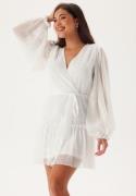 Bubbleroom Occasion Frill Balloon Sleeve Dress White L