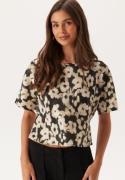 BUBBLEROOM Satin Blouse Black/Patterned XS