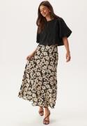 BUBBLEROOM Isa Satin Skirt Black/Patterned S