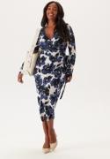 Happy Holly Long Sleeve Wrap Dress Patterned 52/54