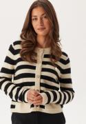 VILA Vidrea L/S O-NECK KNIT CARDIGAN Birch Stripes:black Beauty M