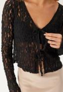 BUBBLEROOM Reversible Lace Cardigan Black XS