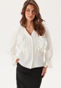 VERO MODA Vmkausa Frill Ls Top Snow White M