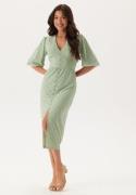 BUBBLEROOM Broderie Anglaise Puff Sleeve Dress Light green S