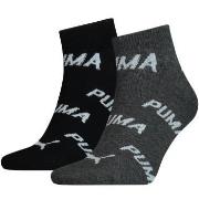 Puma Strumpor 2P BWT Quarter Sock Svart/Grå Strl 39/42