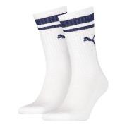 Puma Strumpor 2P Crew Heritage Stripe Socks Vit/Blå Strl 35/38