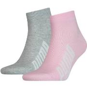 Puma Strumpor 2P Lifestyle Quarter Sock Rosa/Grå Strl 39/42