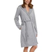 Schiesser Essentials Light Terry Cloth Bathrobe Grå 46 Dam