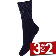 Decoy Strumpor Cosy Mohair Lurex Sock Blå Mönstrad Strl 37/41 Dam