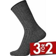 Egtved Strumpor Wool No Elastic Rib Socks Mörkgrå Strl 36/41