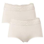 Trofe Lace Trimmed Maxi Briefs Trosor 2P Champagne bomull Small Dam