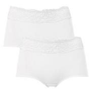 Trofe Lace Trimmed Maxi Briefs Trosor 2P Vit bomull XX-Large Dam