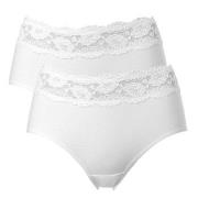 Trofe Lace Trimmed Midi Briefs Trosor 2P Vit bomull XX-Large Dam