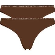 Calvin Klein Trosor 2P One Cotton Stretch Plus Thong Mörkbrun bomull 3...