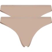 Calvin Klein Trosor 2P One Cotton Stretch Plus Thong Beige bomull XX-L...