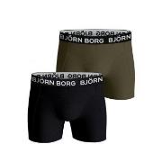 Björn Borg Kalsonger 2P Cotton Stretch Shorts 2112 Svart/Grön bomull M...