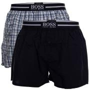 BOSS Kalsonger 2P Woven Boxer Shorts With Fly Mörkblå bomull Large Her...