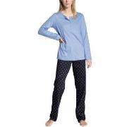 Calida Night Lovers Buttoned Pyjama Blå bomull X-Small Dam