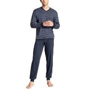 Calida Relax Streamline Pyjama With Cuff Blå bomull Medium Herr