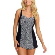 Damella Esther Basic Swimsuit Dress Svart/Vit 42 Dam