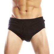 JBS Kalsonger Basic Fly Brief Svart bomull Large Herr