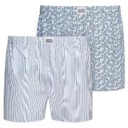 Jockey Kalsonger 2P Woven Boxer Shorts Blå/Vit bomull Large Herr