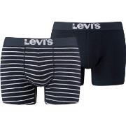 Levis Kalsonger 2P Base Stripe Boxer Vit/Marin bomull Large Herr