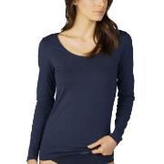 Mey Cotton Pure Long-Sleeved Top Midnattsblå bomull 42 Dam