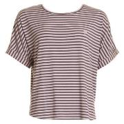 Missya Softness Stripe SS T-shirt Plommon modal Large Dam