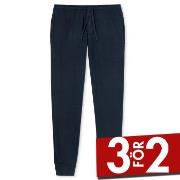 Schiesser Mix and Relax Lounge Pants With Cuffs Mörkblå bomull Small H...