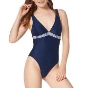 Triumph Summer Waves Padded Swimsuit Mörkblå D 38 Dam