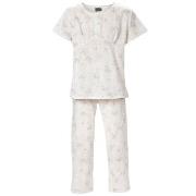 Trofe Romantic Floral Pyjama Vit bomull Large Dam