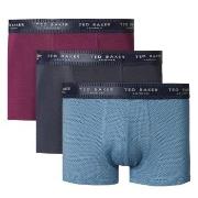 Ted Baker Kalsonger 3P Realasting Cotton Trunks Svart/Blå bomull Small...