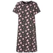 Trofe Bold Dots Shortsleeve Nightdress Svart mönstrad Small Dam