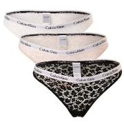 Calvin Klein Trosor 3P Carousel Lace Core Brazilian Svart/Rosa polyami...